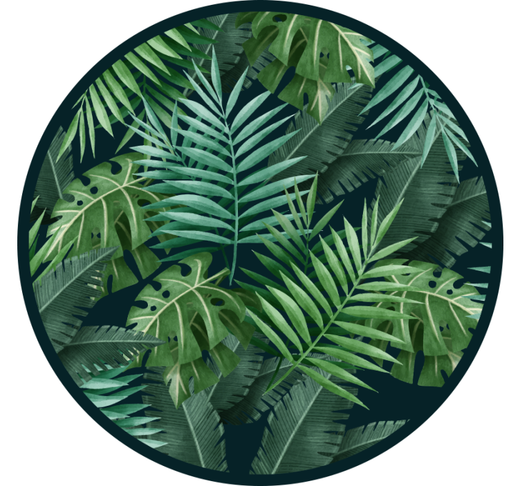 Green blind with circular exotic green leaves - TenStickers