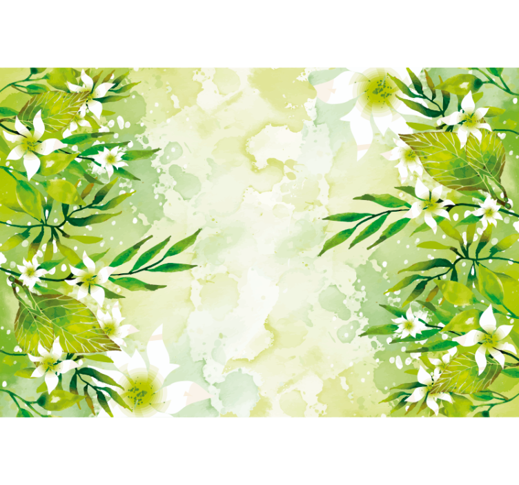Green blind with green floral patterns - TenStickers
