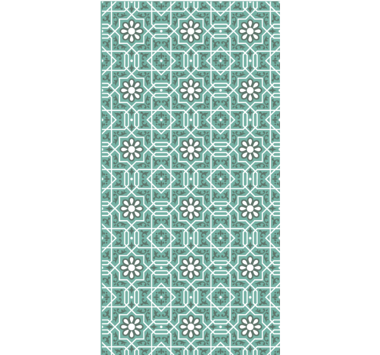 Green blind with green floral pattern tiles - TenStickers