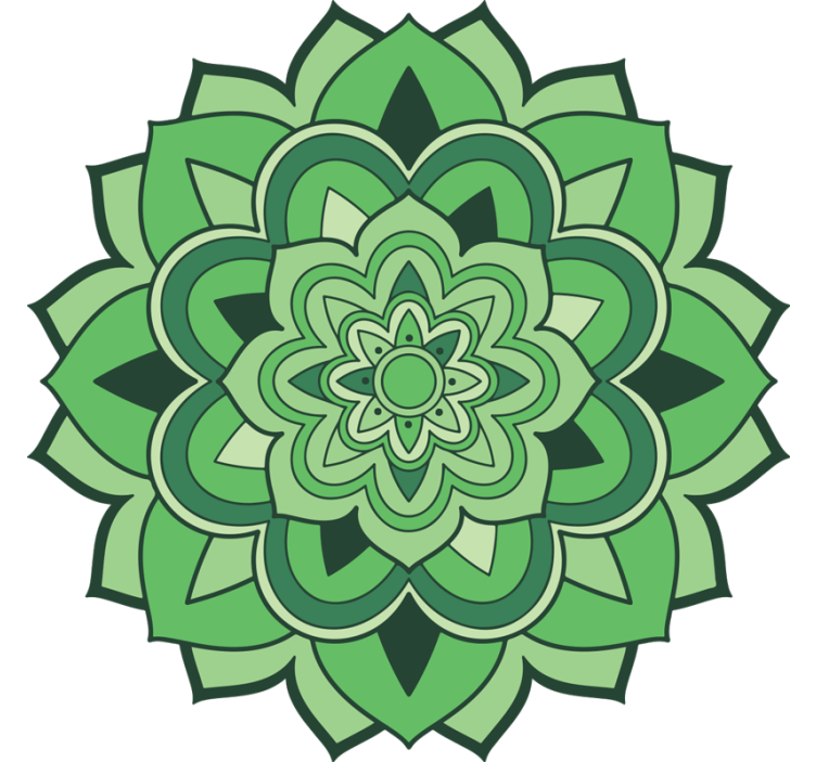 Green blind in a vibrant mandala design - TenStickers