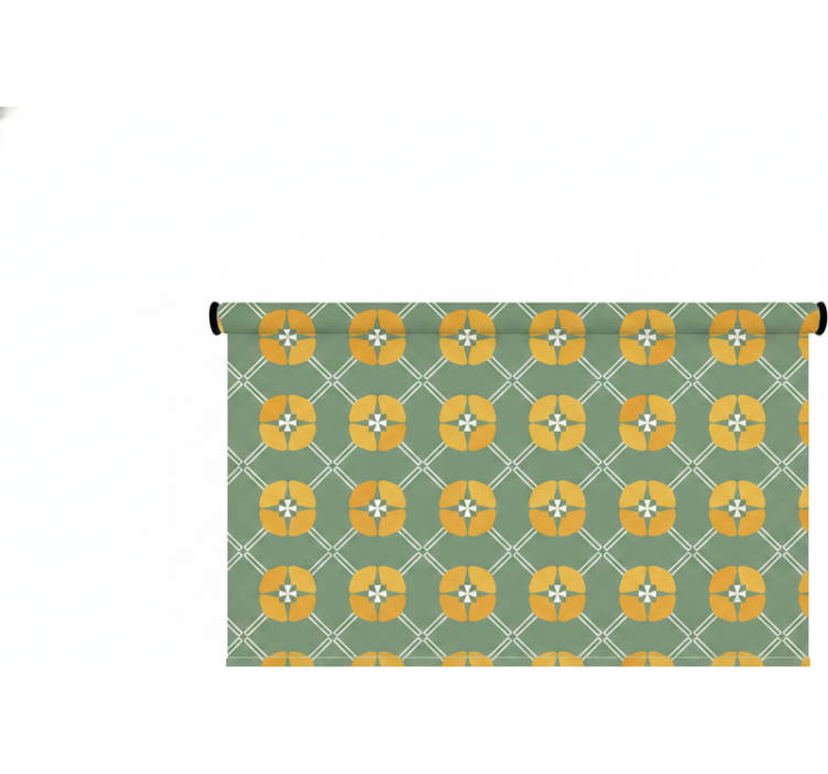 Green blind with vintage green floral design - TenStickers