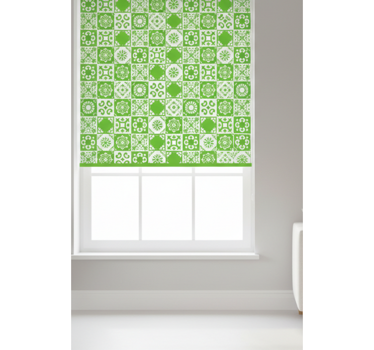Green blind in abstract green and white design - TenStickers