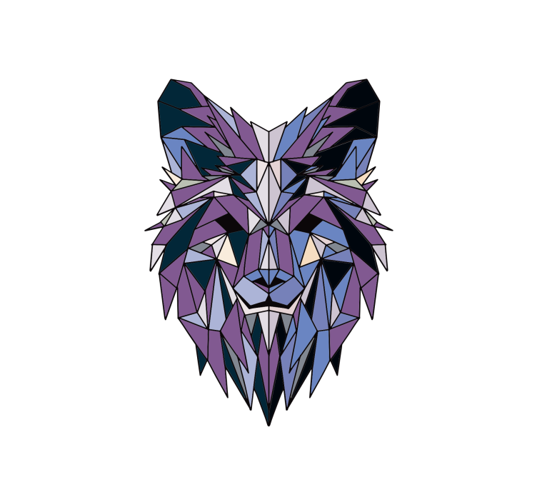 Living room blind geometric wolf design - TenStickers