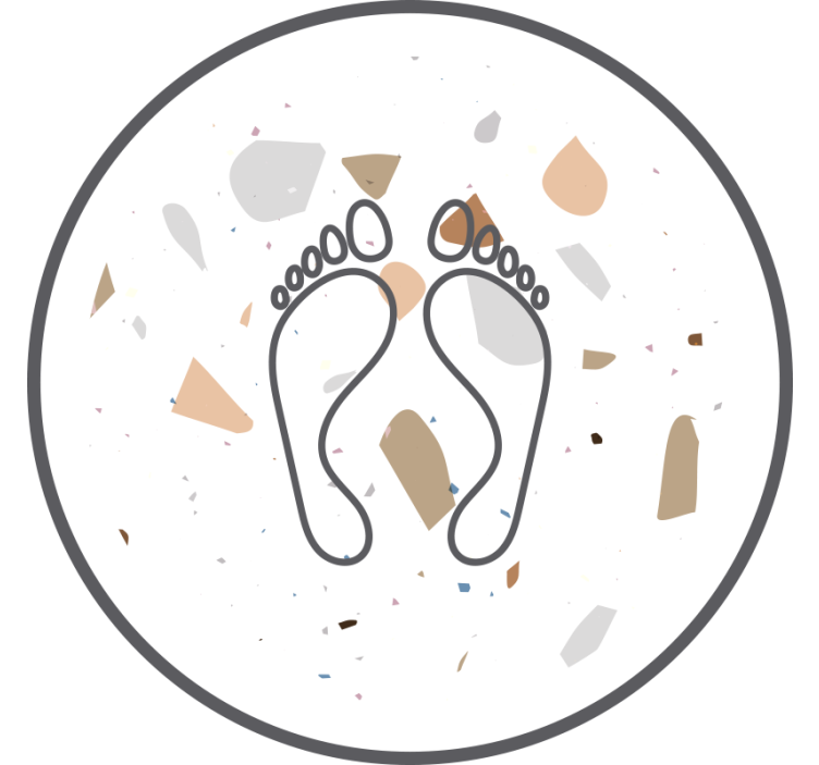 White blind terrazzo footprints - TenStickers