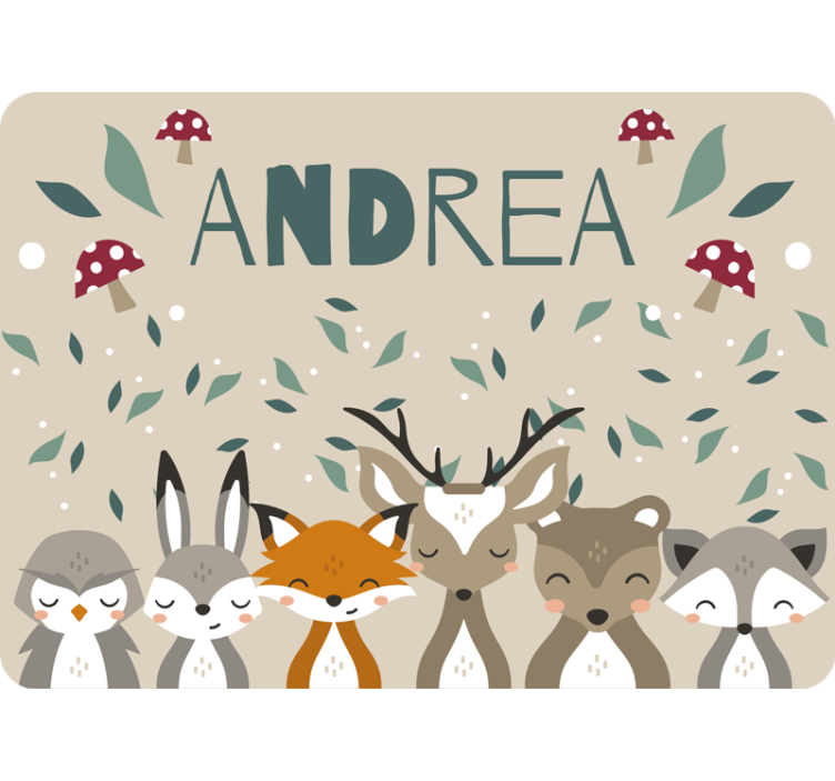 Beige blind personalized little animal kids - TenStickers