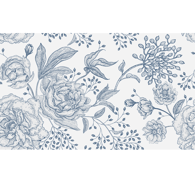White blind with vintage floral design - TenStickers