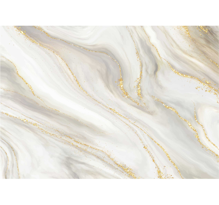 White blind with white and gold marble design - TenStickers