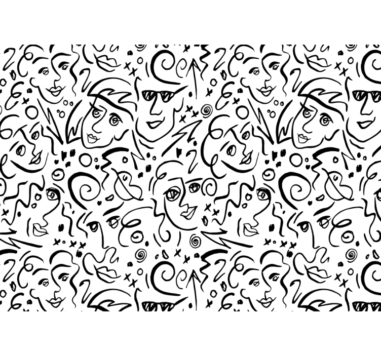 White blind featuring black and white graffiti art - TenStickers