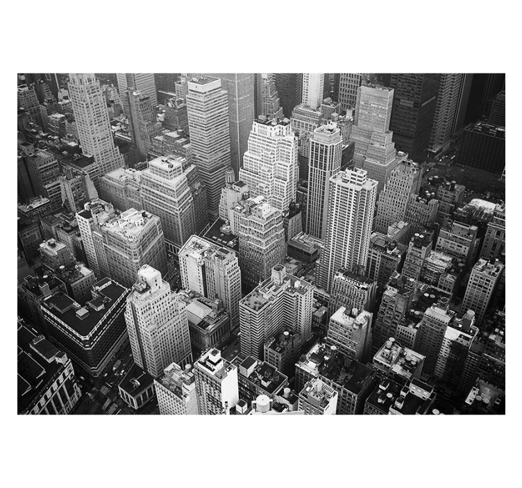 Grey blind new york aerial monochrome - TenStickers
