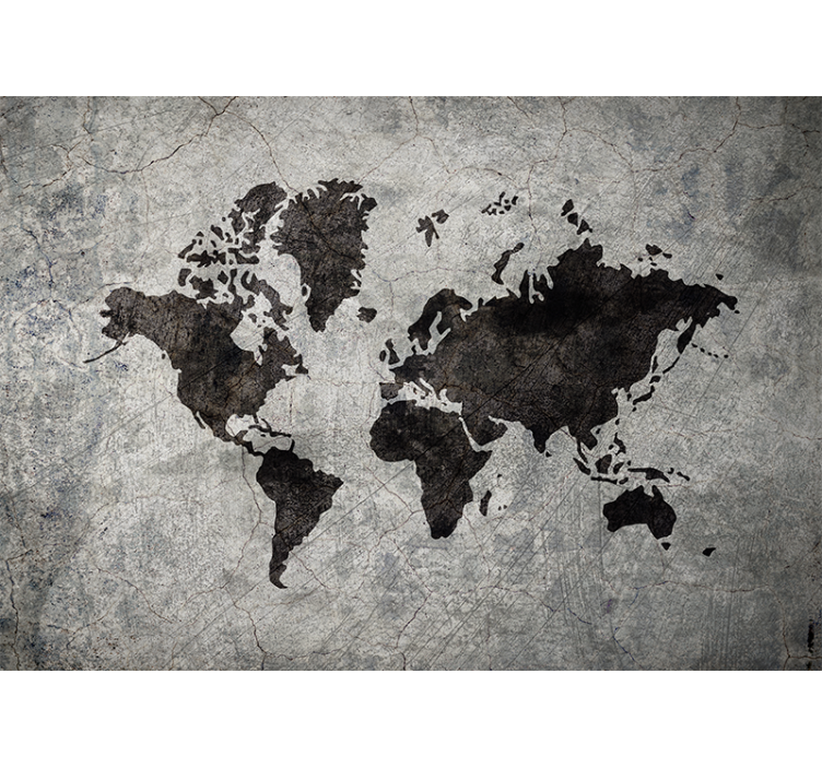 Grey blind industrial style world map - TenStickers