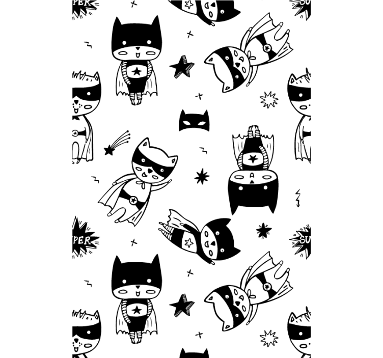 Superhero Cartoon Sketch childrens blind - TenStickers
