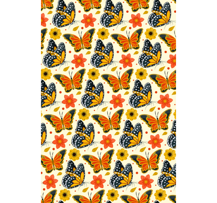 Butterflies Floral Pattern butterfly blind - TenStickers