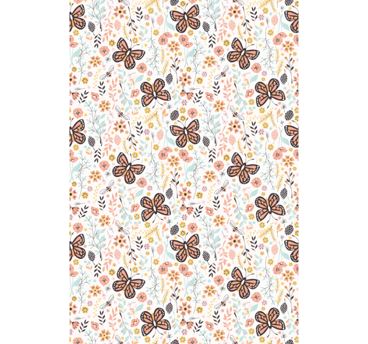 Butterfly Garden Pattern flower blind - TenStickers