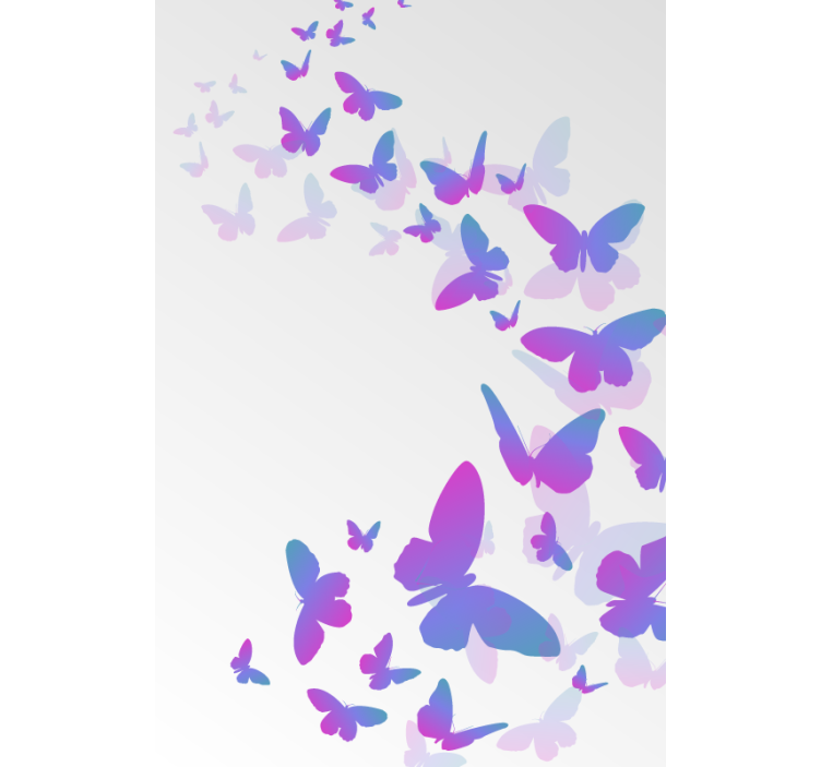 Purple flying butterflies Original roller blind - TenStickers