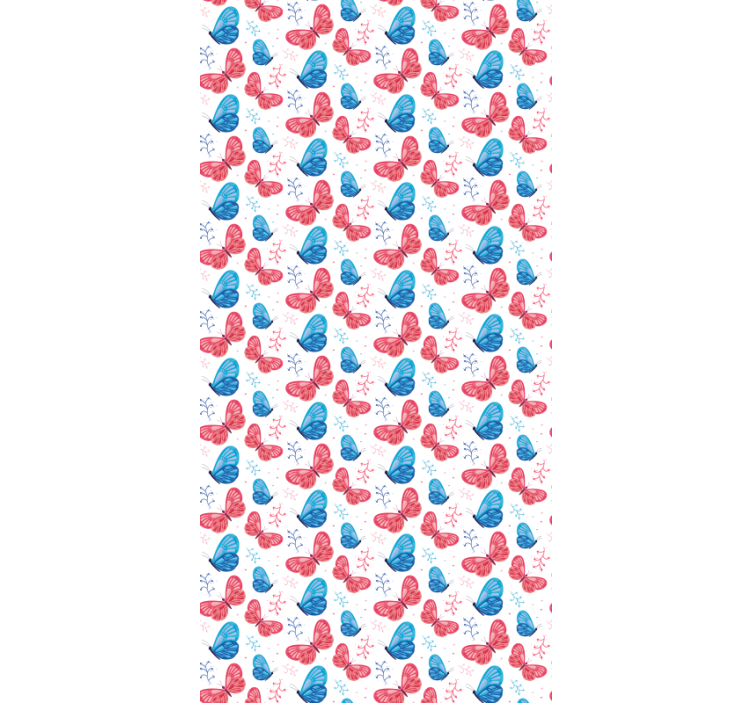 Blue and Red Colours butterfly blind - TenStickers