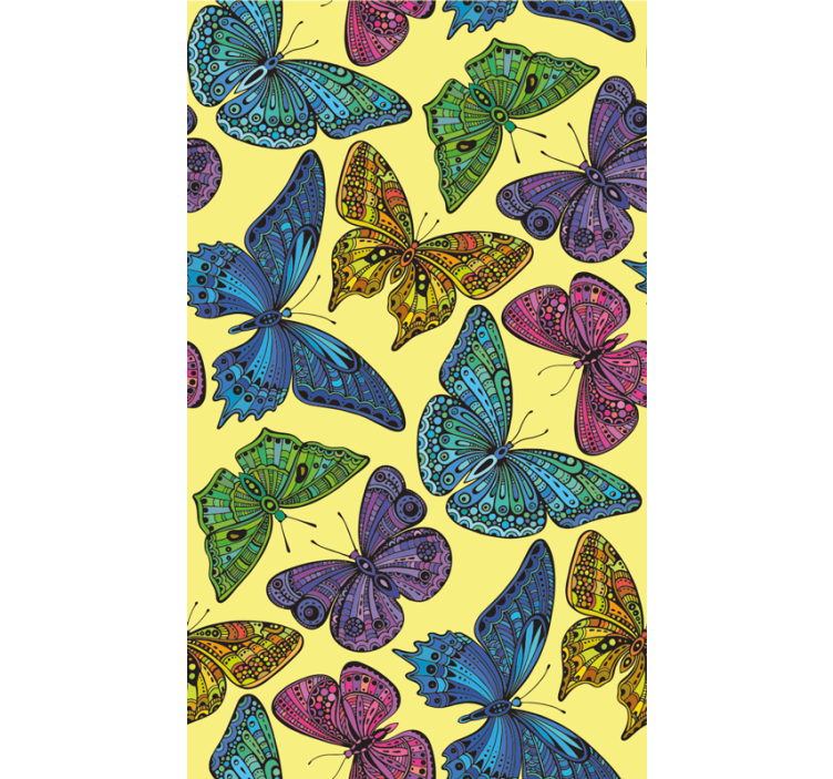 Yellow Background butterfly blind - TenStickers