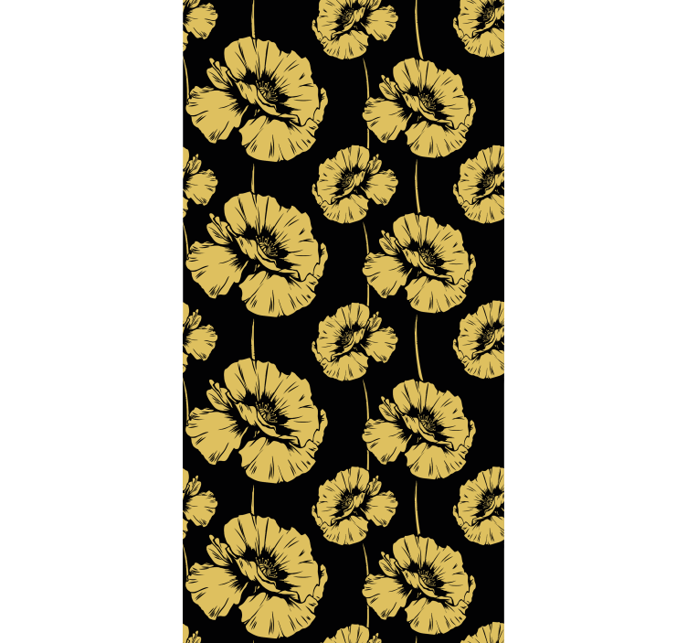 Yellow and black design flower blind - TenStickers