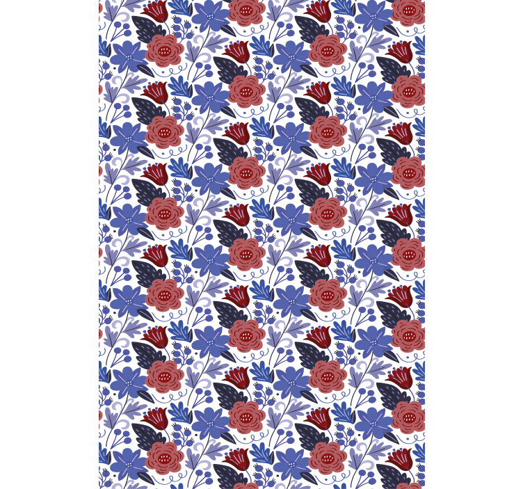 Bold botanical pattern flowers and plant blind - TenStickers