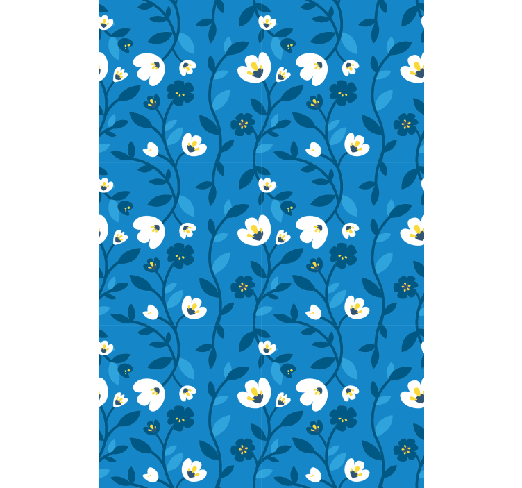 Blue ascending theme flowers and plant blind - TenStickers