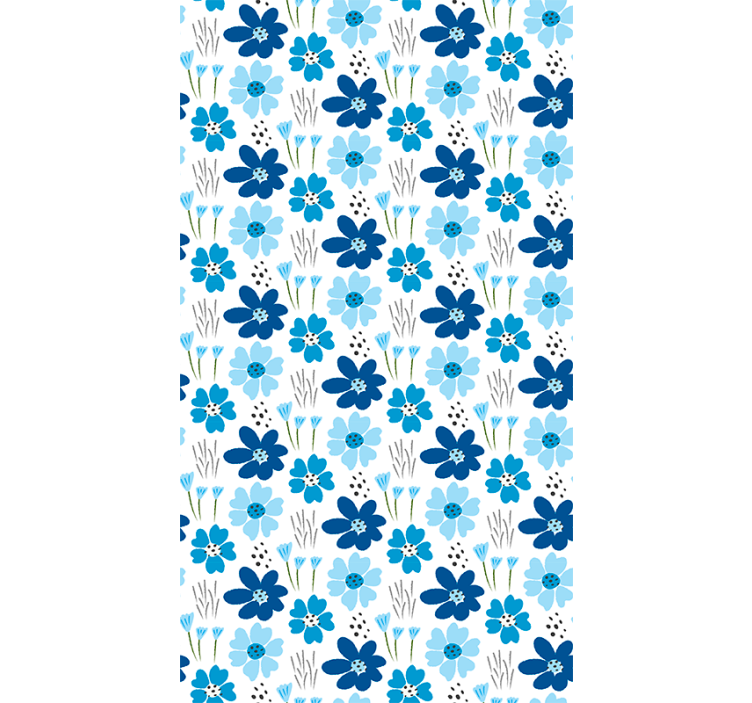 Blue simple pattern flowers and plant blind - TenStickers