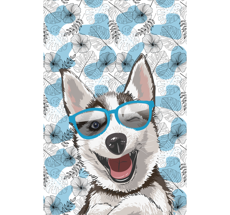 Smiling Dog with Glasses animal blind - TenStickers