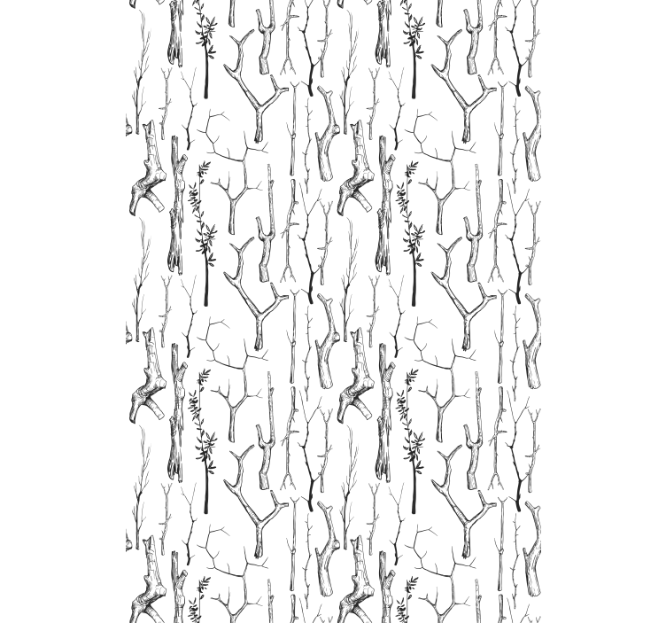 Black and white branches tree roller blind - TenStickers