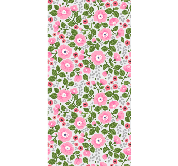 Pink blooms garden flowers and plant blind - TenStickers