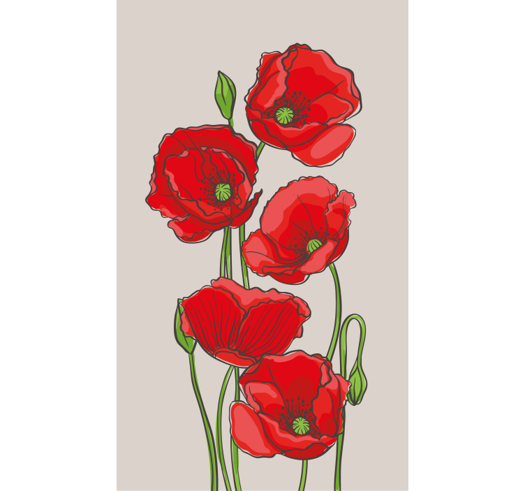 Red Poppy Flowers flower blind - TenStickers