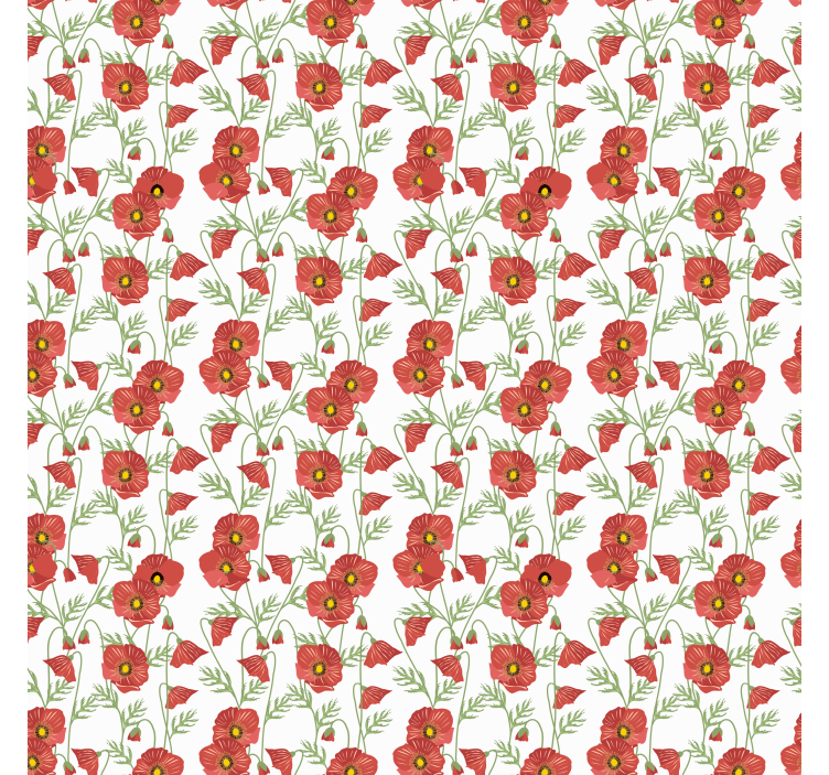Red Poppy Pattern flower blind - TenStickers