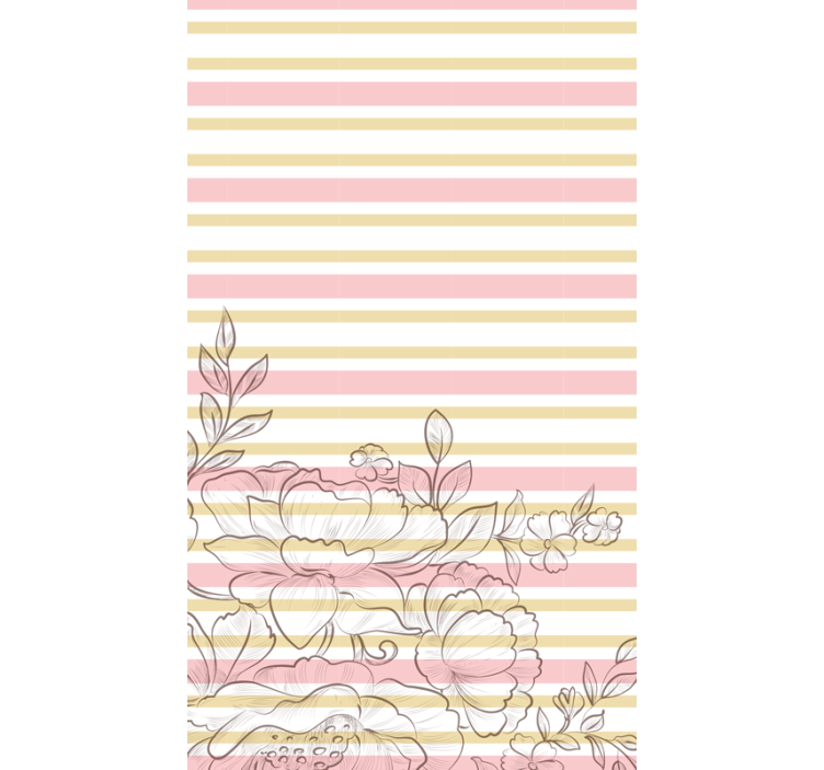Pale Floral Stripes flowers and plant blind - TenStickers
