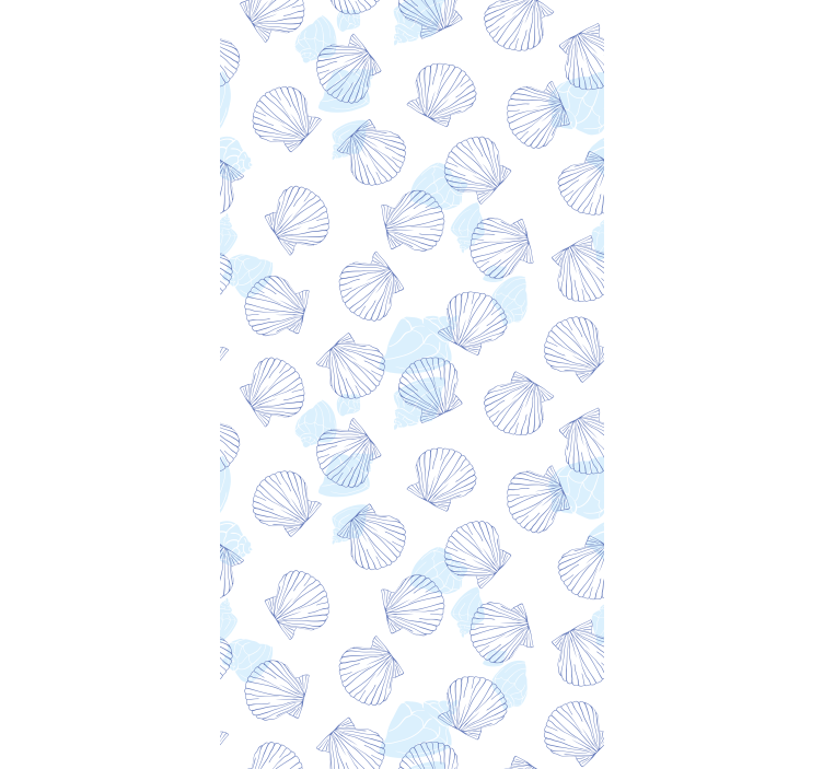 Blue seashell pattern animal roller blind - TenStickers