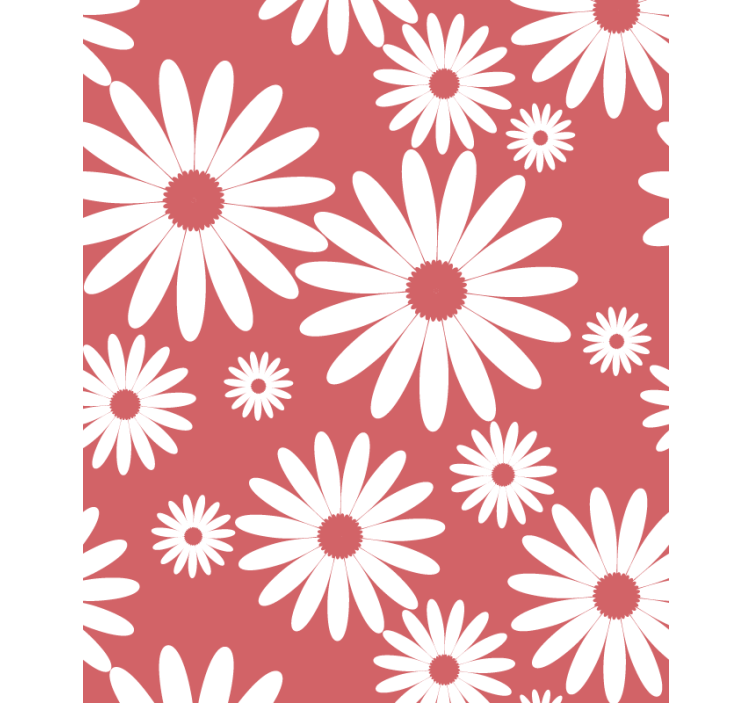 White Daisy Pattern flowers and plant blind - TenStickers