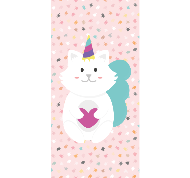 CUTE WHITE CAT animal blind - TenStickers