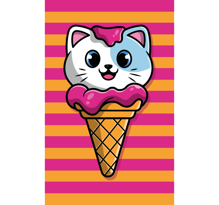 Cat Ice Cream animal blind - TenStickers
