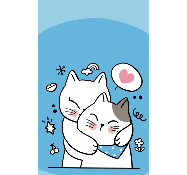 Cute Cat Embrace animal blind - TenStickers