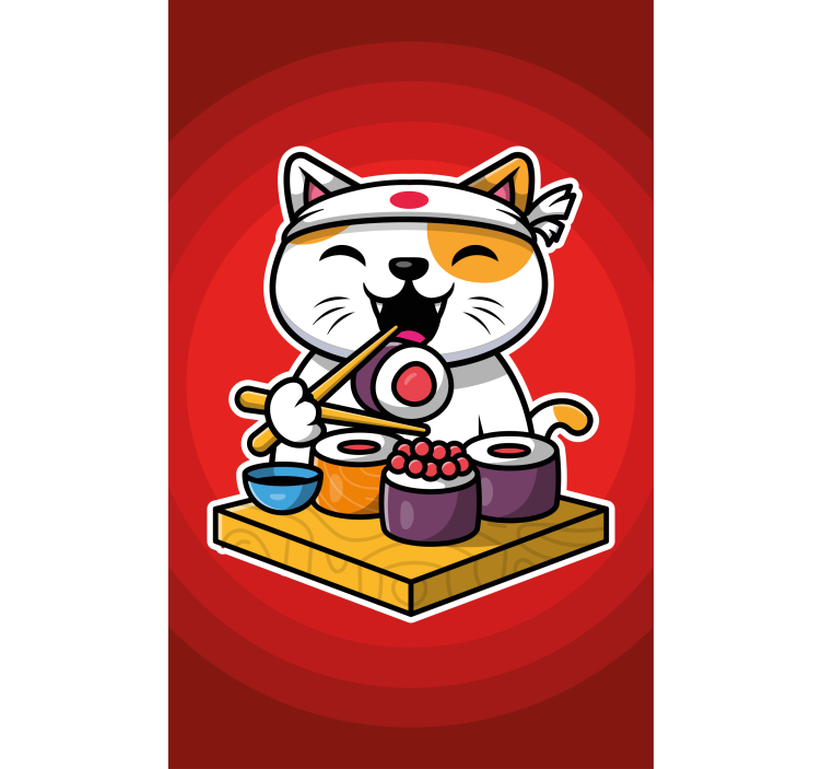 Happy Cat Sushi animal blind - TenStickers