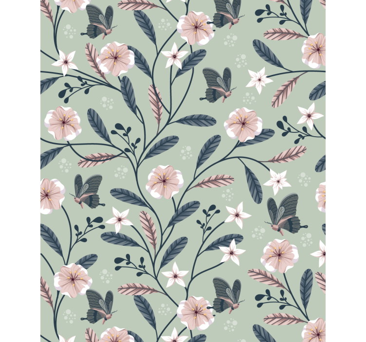 Floral Butterfly Patterns flowers and plant blind - TenStickers