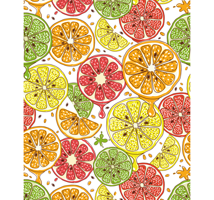 Citrus slice pattern kitchen blind - TenStickers