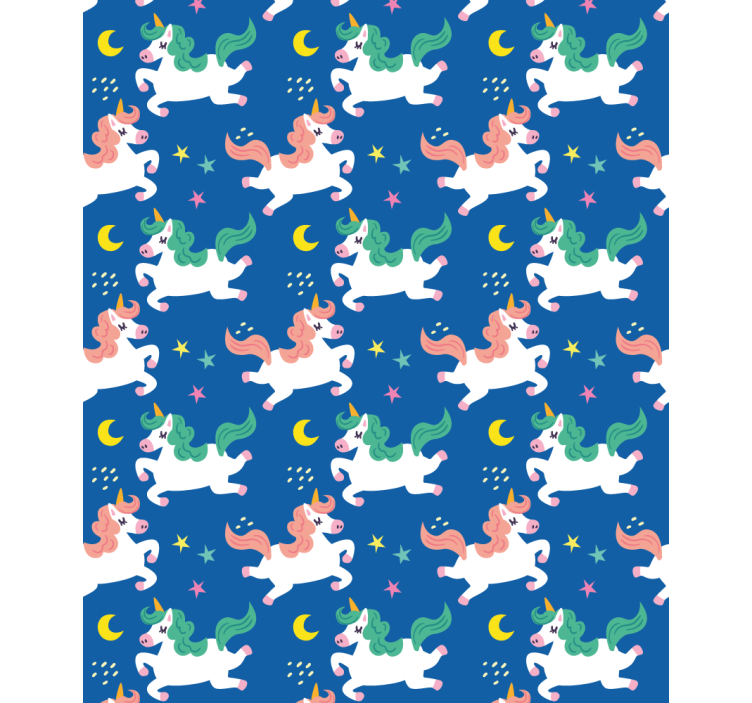 Unicorn pattern with moon Childrens blind - TenStickers