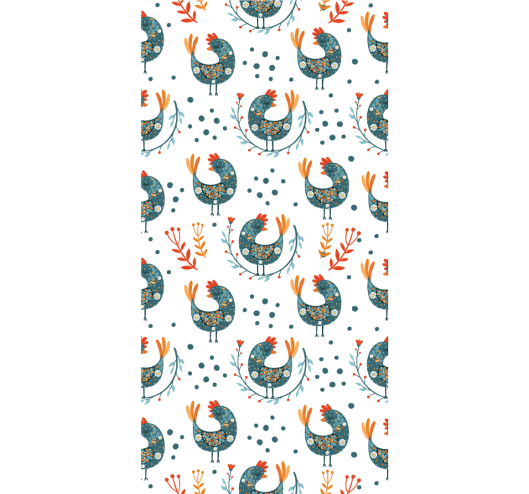 Blue feathery chicken animal blind - TenStickers