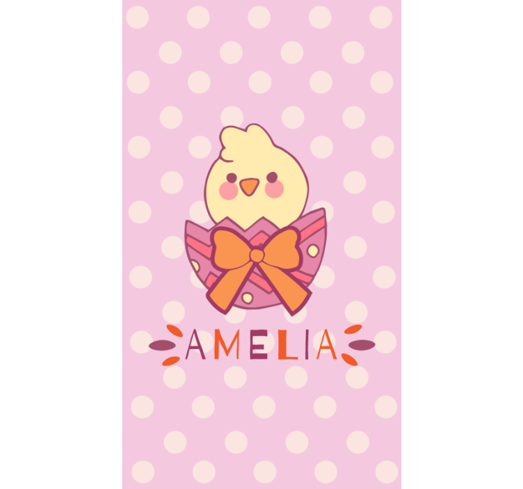 Baby chick with bow and name customised blind - TenStickers