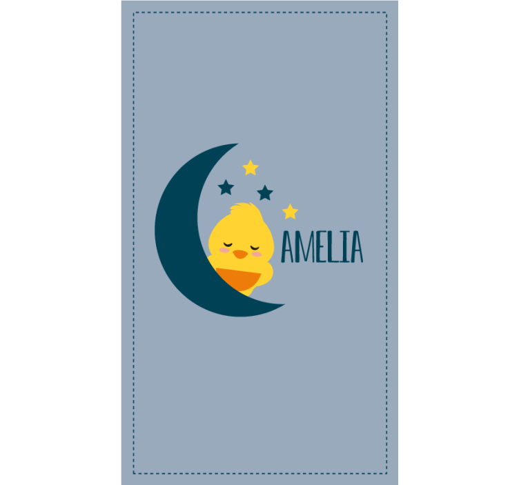 Moon chick with name childrens blind - TenStickers