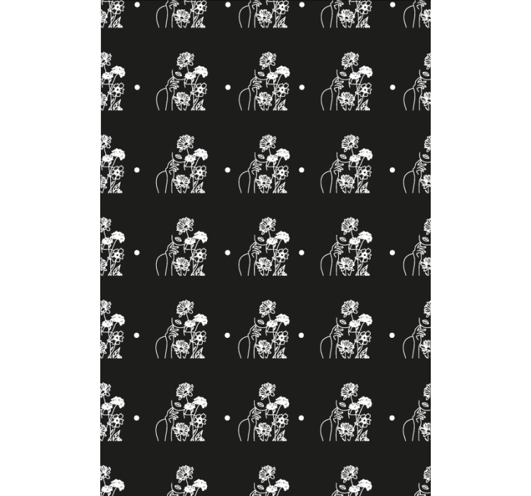 Black and White Silhouette flower blind - TenStickers
