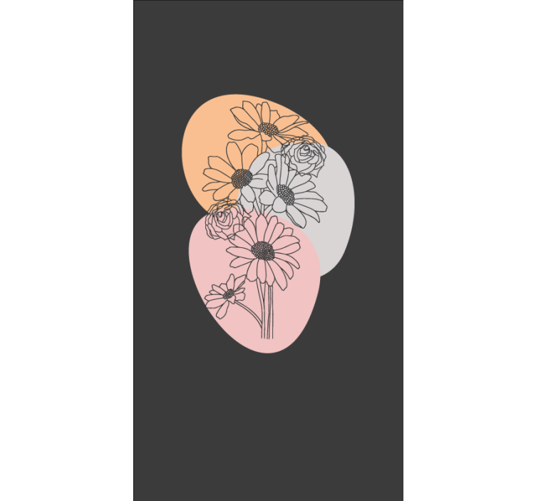 Abstract patterns overlay flowers and plant blind - TenStickers