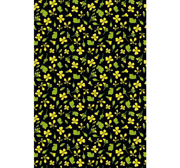 Yellow and black pattern flowers and plant blind - TenStickers
