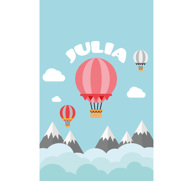 Hot air balloons with name childrens blind - TenStickers