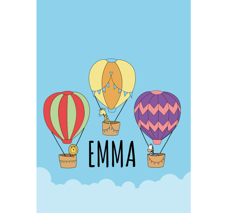 Balloon adventure with name childrens blind - TenStickers