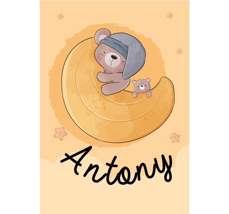 Sleepy bears with name nursery blind - TenStickers