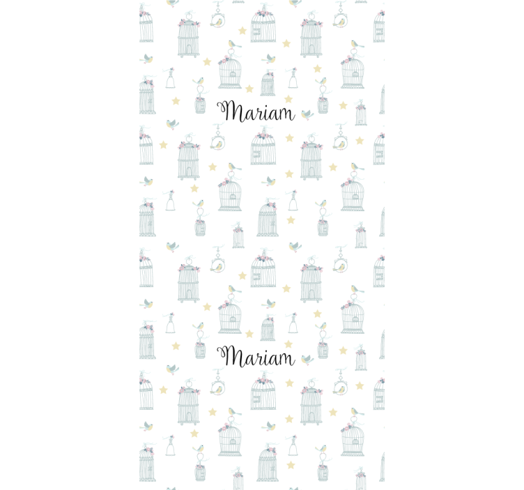 Birdcages with name nursery blind - TenStickers