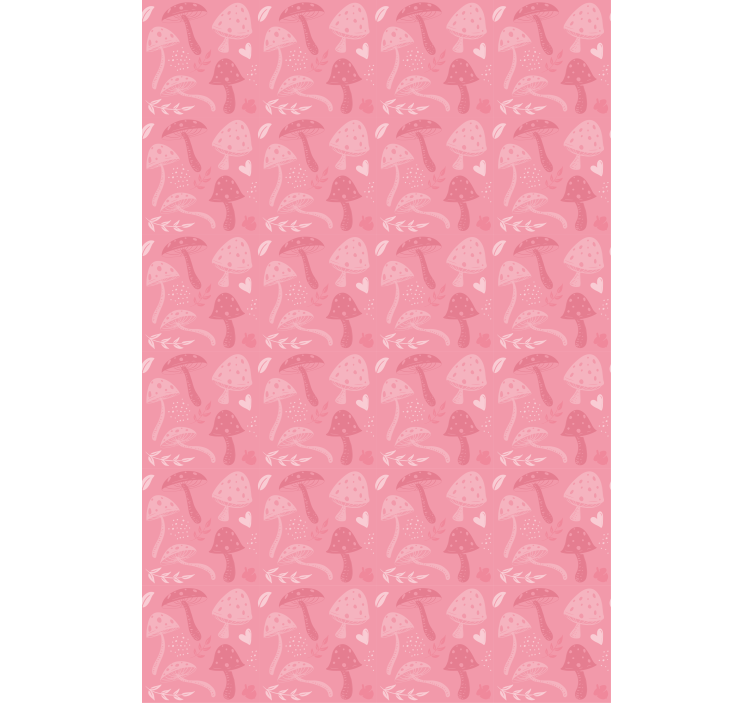 Pink charming mushrooms flowers and plant blind - TenStickers